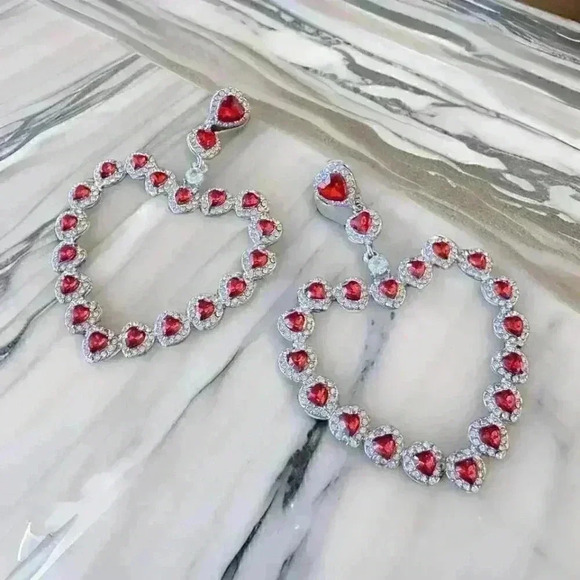 Ruby Red Earrings - Picture 1 of 2